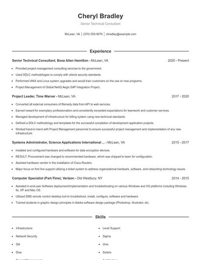 Resume example 1