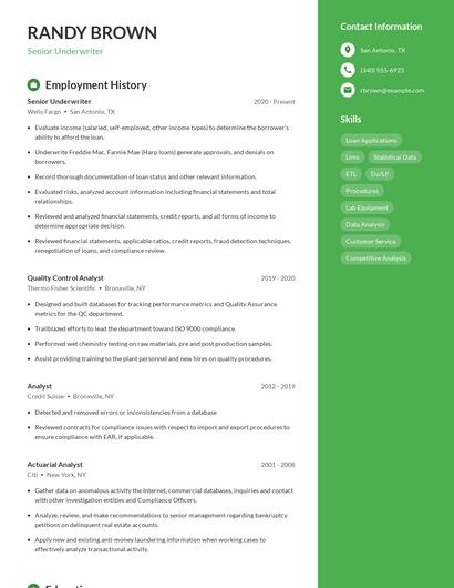 Resume example 5