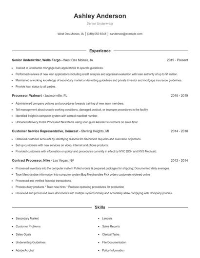 Resume example 1