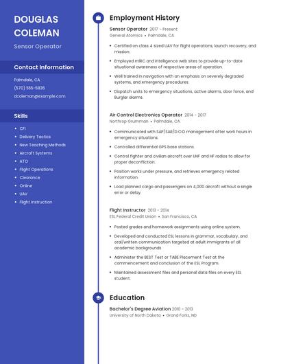 Sensor Operator Resume