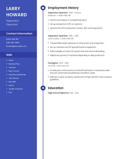 Separator Operator Resume