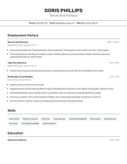 Resume example 2