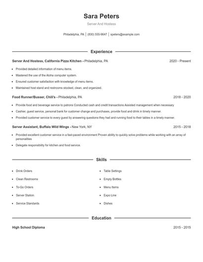 Resume example 1
