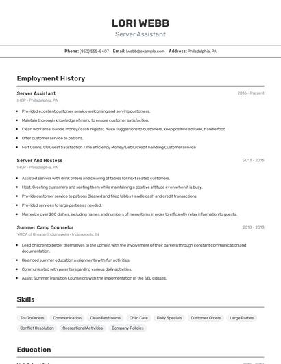 Resume example 2