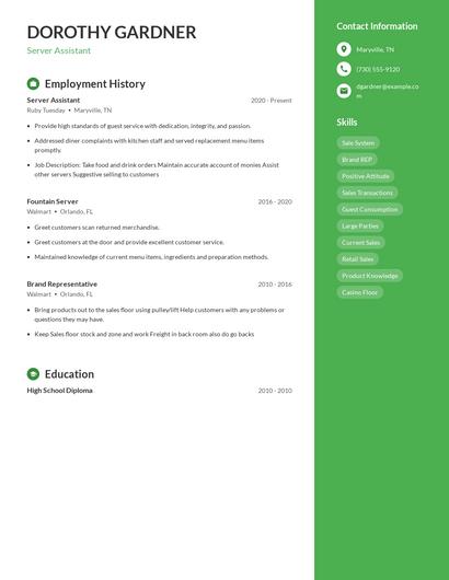 Resume example 5