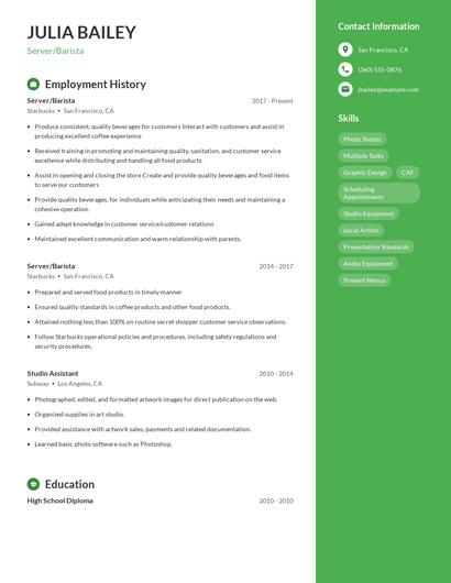Resume example 5