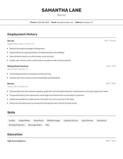 Resume example 2