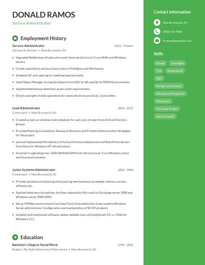 Resume example 5