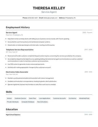 Resume example 2
