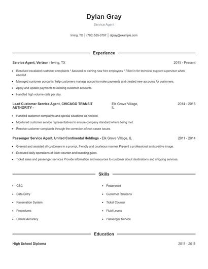 Resume example 1