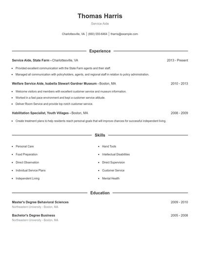 Resume example 1