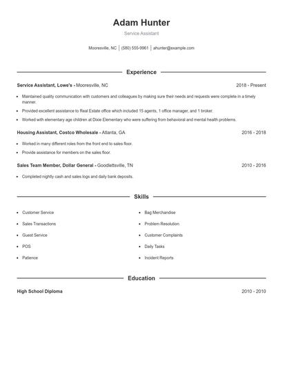 Resume example 1
