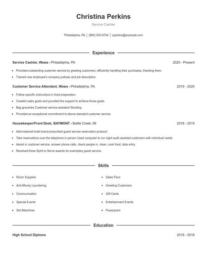 Resume example 1