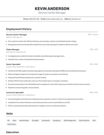 Resume example 2