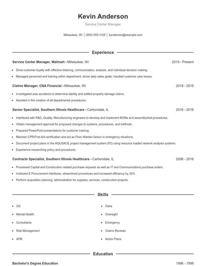 Resume example 1
