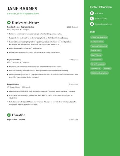 Resume example 4