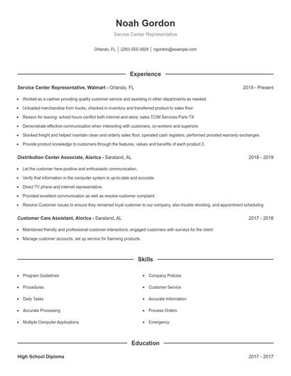 Resume example 1