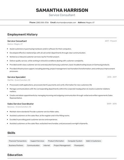 Resume example 2