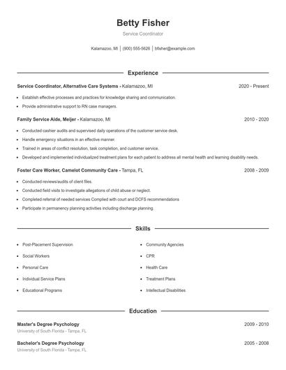 Resume example 1