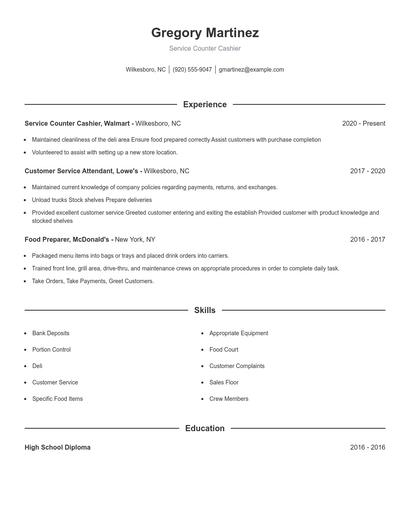 Resume example 1