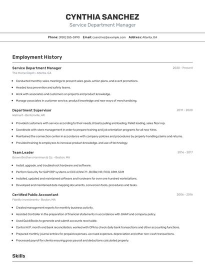 Resume example 2