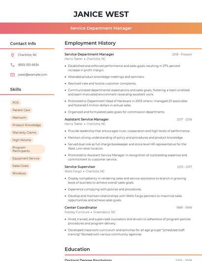 Resume example 3