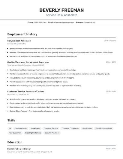 Resume example 2