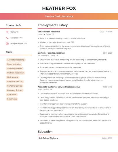 Resume example 3