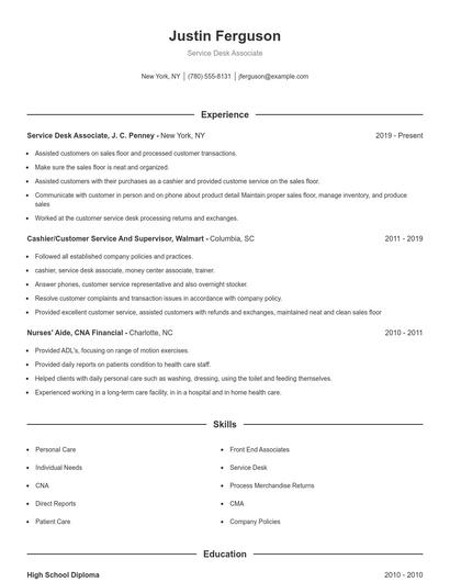 Resume example 1