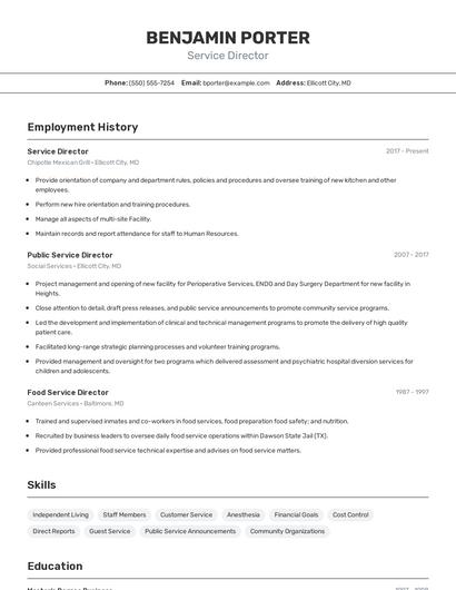 Resume example 2