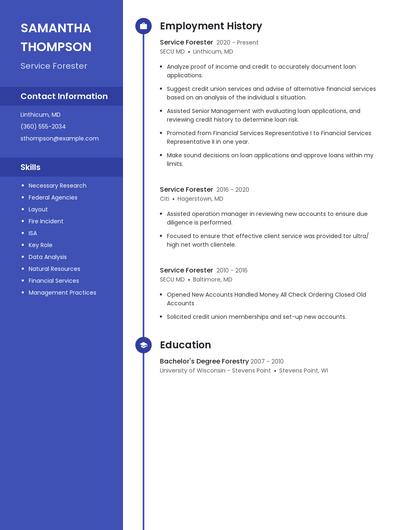 Service Forester Resume