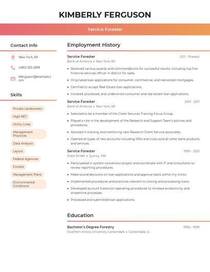 Service Forester Resume