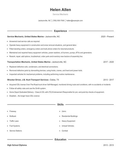 Resume example 1