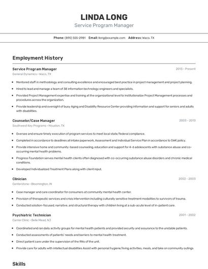 Resume example 2