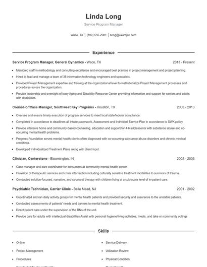 Resume example 1