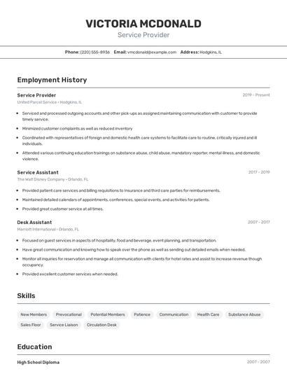 Resume example 2