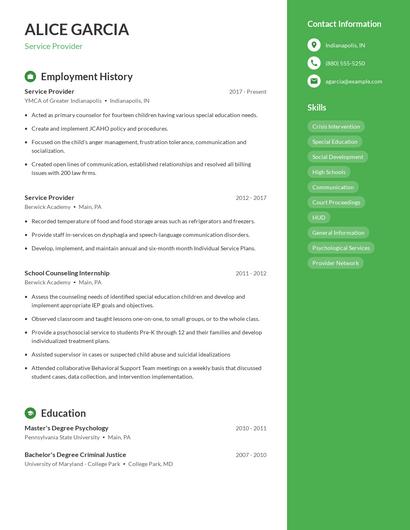 Resume example 4