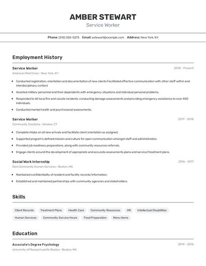 Service Worker Resume