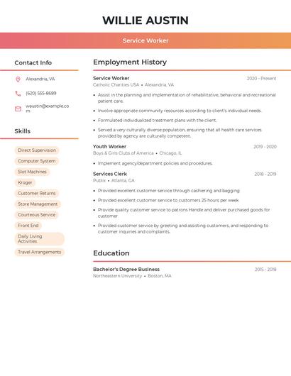 Service Worker Resume