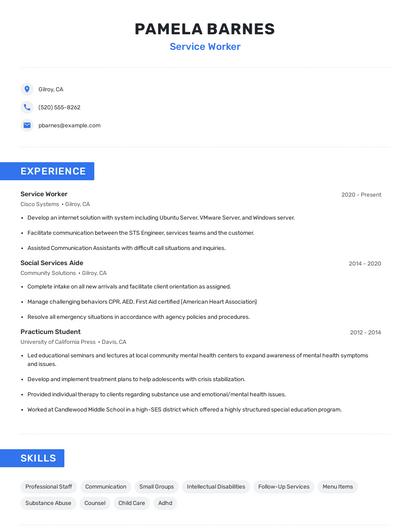 Service Worker Resume