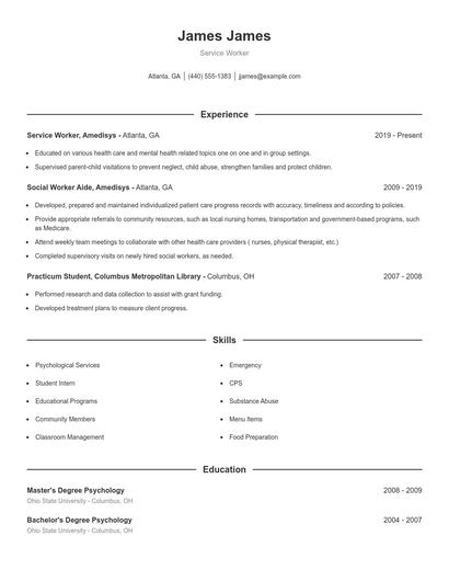 Service Worker Resume