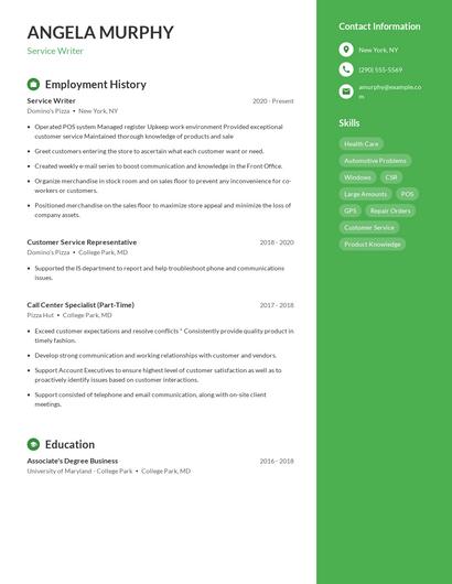 Resume example 5