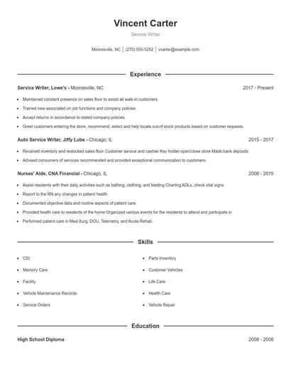 Resume example 1