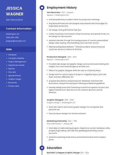 Set Decorator Resume