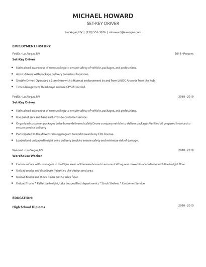 Set-Key Driver Resume