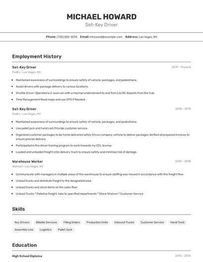 Set-Key Driver Resume