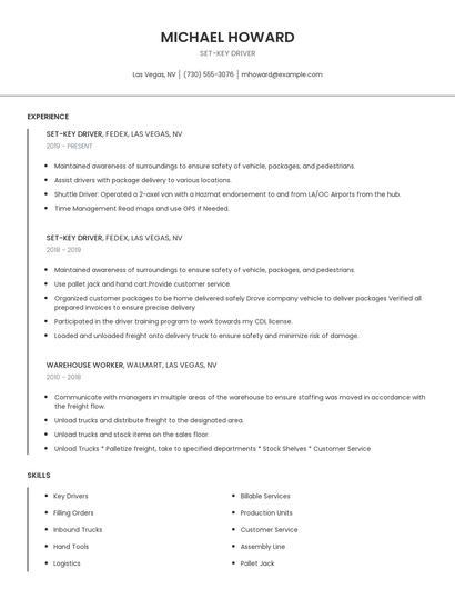 Set-Key Driver Resume