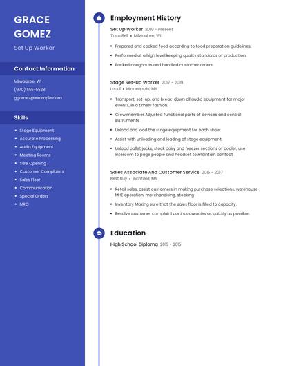 Set Up Worker Resume