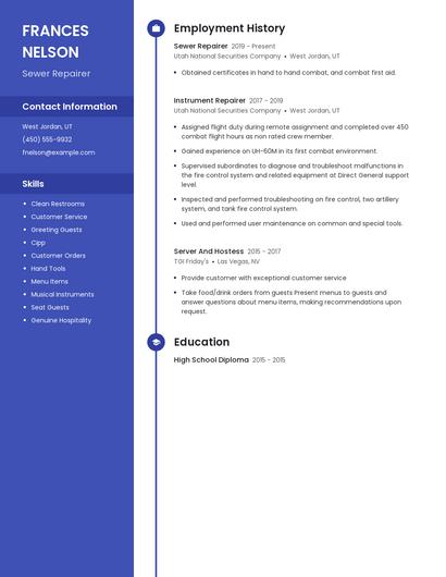 Sewer Repairer Resume