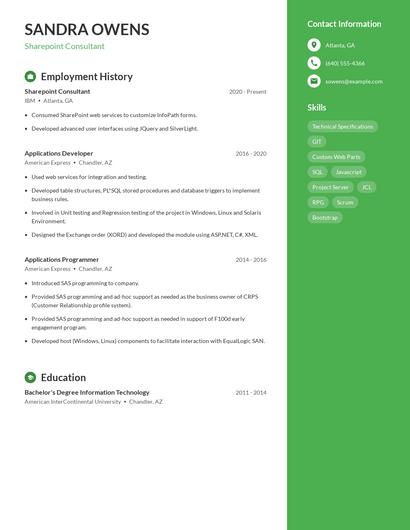 Sharepoint Consultant Resume